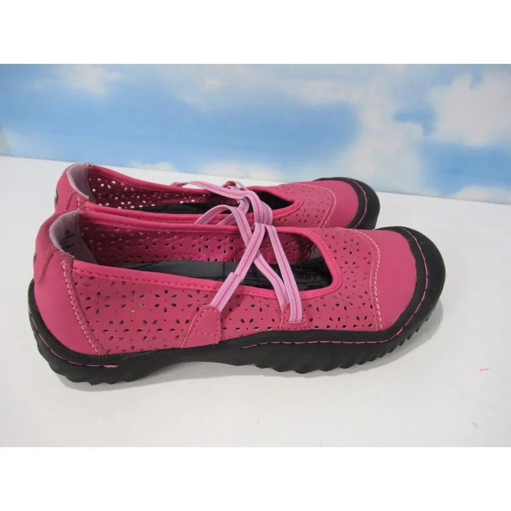 J-41 Black Hot Pink COCONUT Vegan Slip On Mary Jane Shoes size Girls US 4 M Jeep